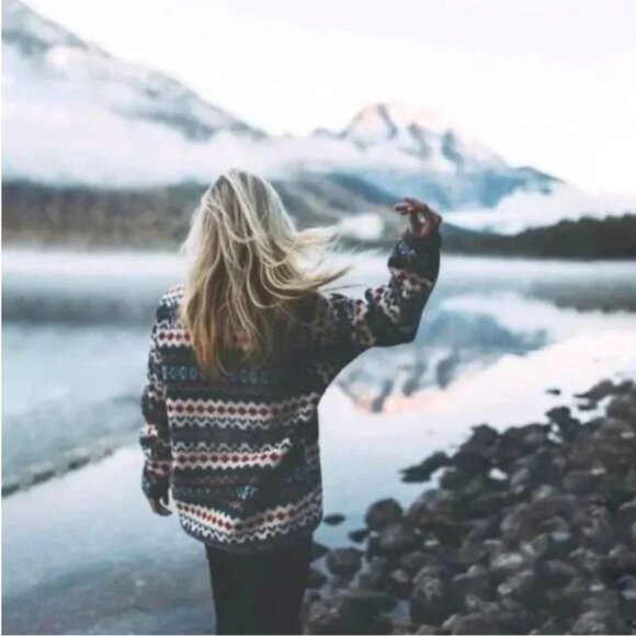 Patagonia printed Syncihlla aztec cliff underwater blue snap-t fleece - Picture 3 of 8